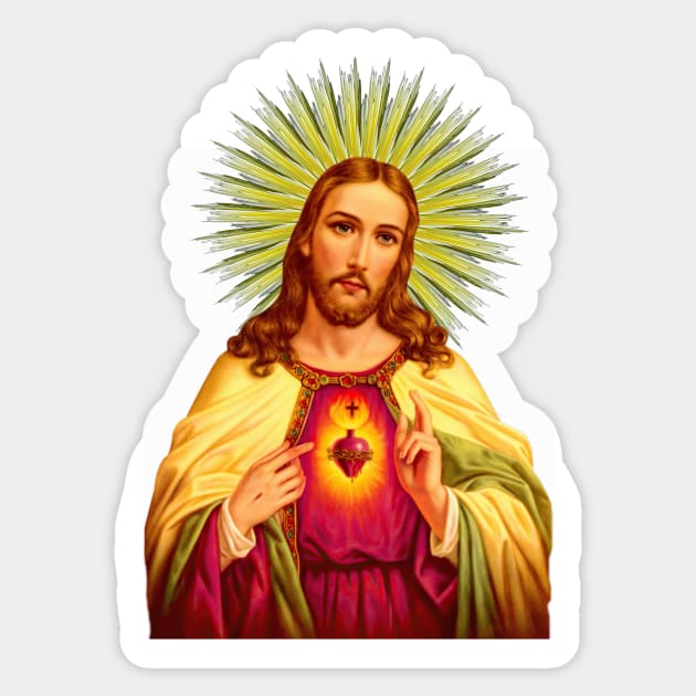 Sacred Heart of Jesus Catholic Detente Sagrado Corazon de Jesus Sticker by hispanicworld